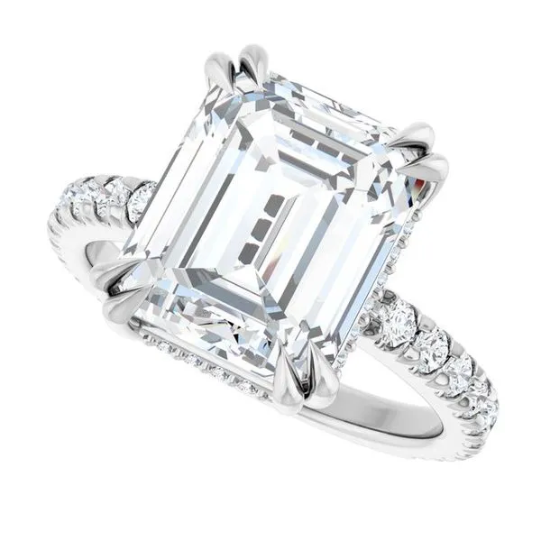 Double Claw-Prong Accented Engagement Ring Image 5 Shipley's Fine Jewelry Hampstead, MD