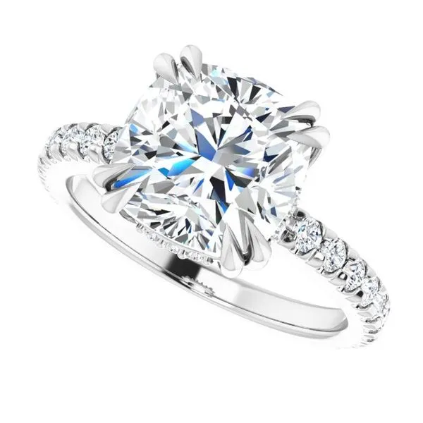 Double Claw-Prong Accented Engagement Ring Image 5 Don's Jewelry & Design Washington, IA