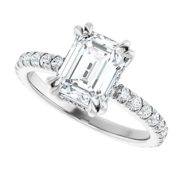 Double Claw-Prong Accented Engagement Ring Image 5 Clater Jewelers Louisville, KY