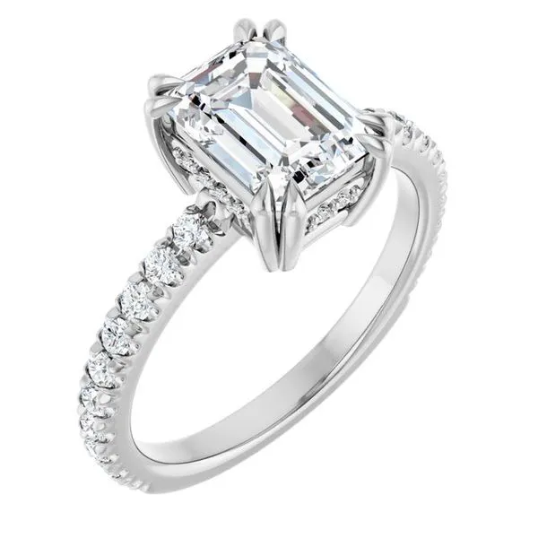 Double Claw-Prong Accented Engagement Ring Stuart Benjamin & Co. Jewelry Designs San Diego, CA
