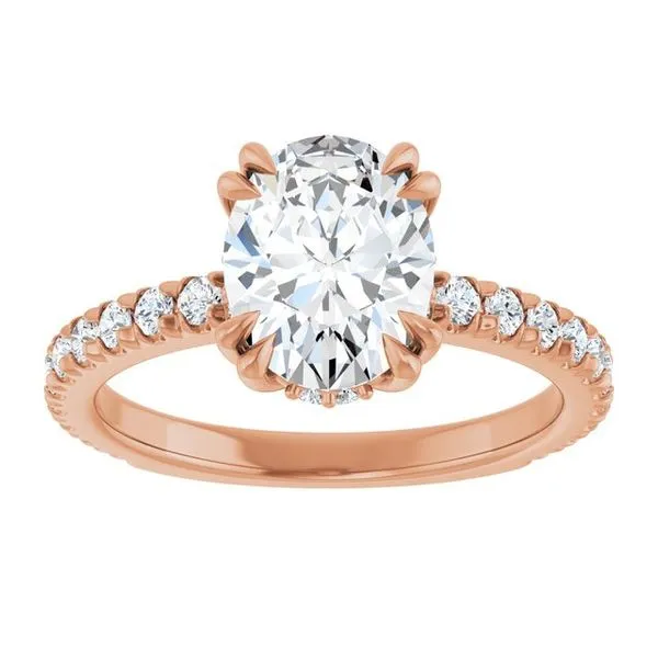 Double Claw-Prong Accented Engagement Ring Image 3 J. West Jewelers Round Rock, TX