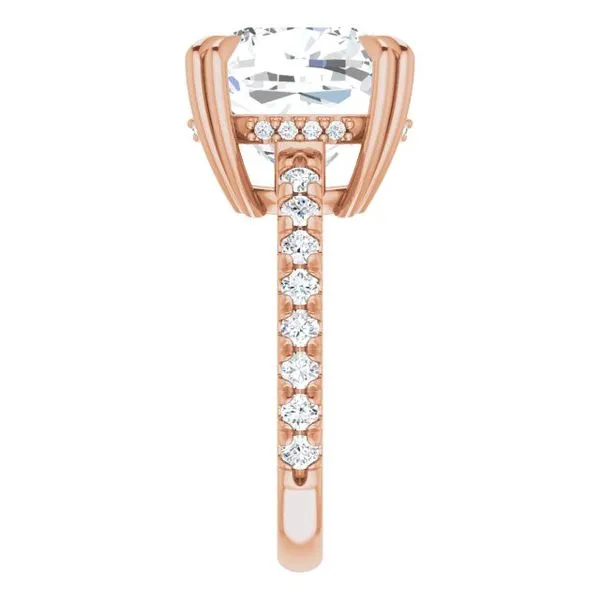 Double Claw-Prong Accented Engagement Ring Image 4 Hudson Valley Goldsmith New Paltz, NY