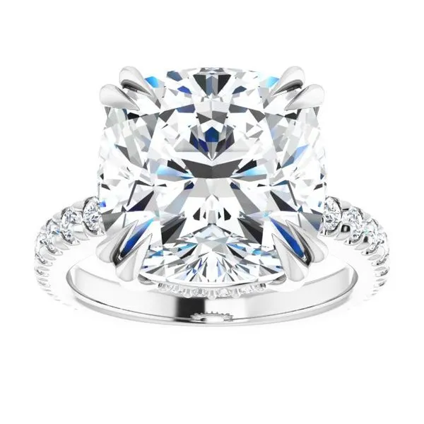 Double Claw-Prong Accented Engagement Ring Image 3 Don's Jewelry & Design Washington, IA