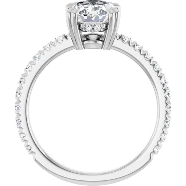 Double Claw-Prong Accented Engagement Ring Image 2 The Jewelry Source El Segundo, CA