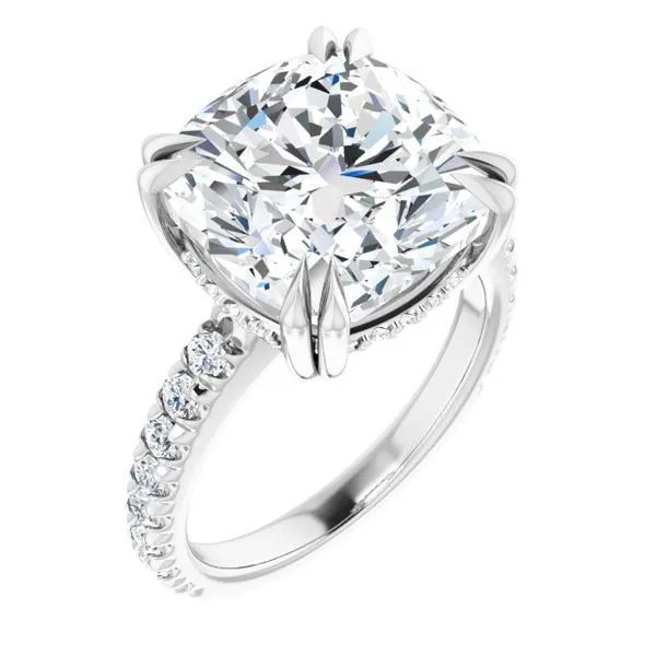 Double Claw-Prong Accented Engagement Ring The Jewelry Source El Segundo, CA