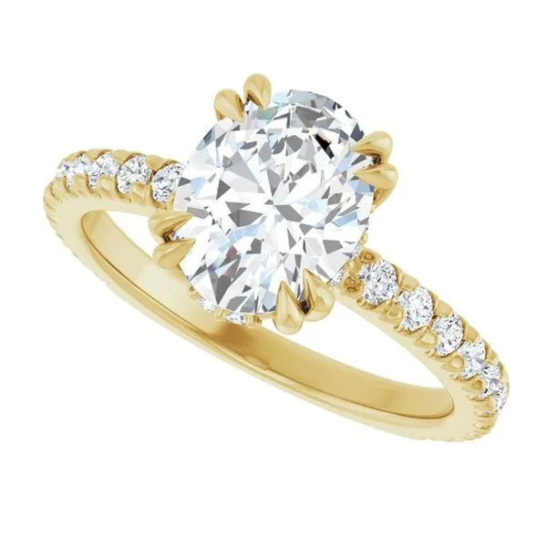 Double Claw-Prong Accented Engagement Ring Image 5 The Jewelry Source El Segundo, CA