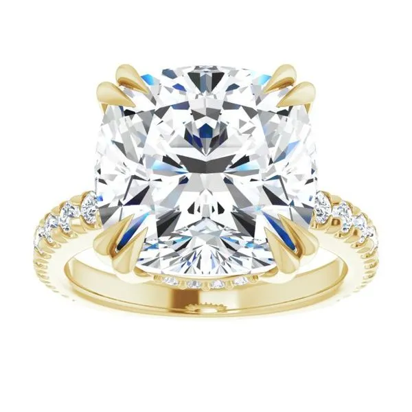 Double Claw-Prong Accented Engagement Ring Image 3 Don's Jewelry & Design Washington, IA