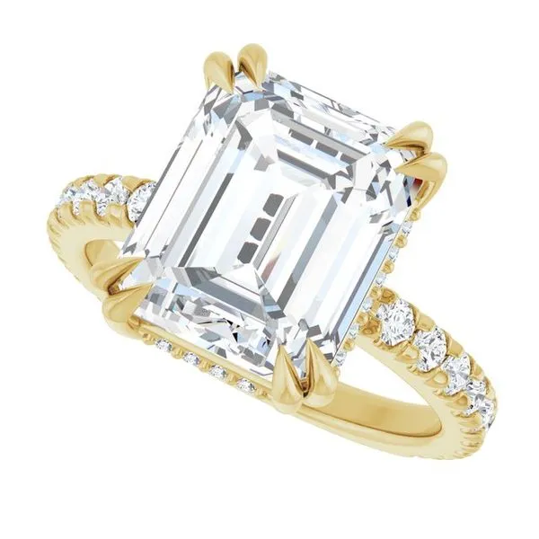 Double Claw-Prong Accented Engagement Ring Image 5 Hudson Valley Goldsmith New Paltz, NY