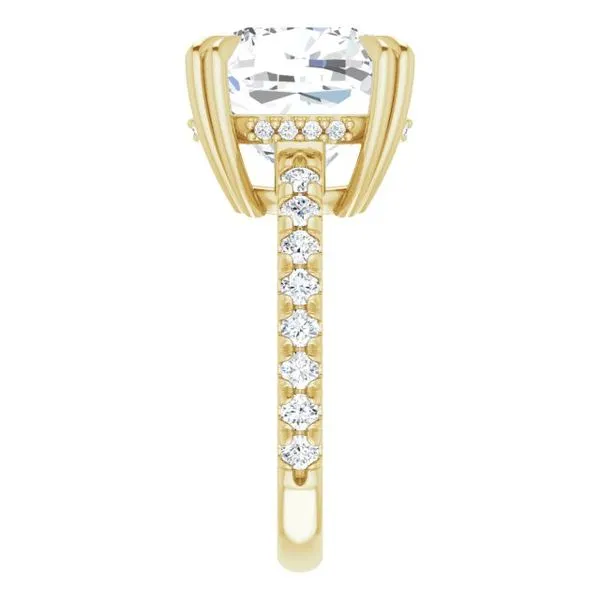 Double Claw-Prong Accented Engagement Ring Image 4 J. Thomas Jewelers Rochester Hills, MI
