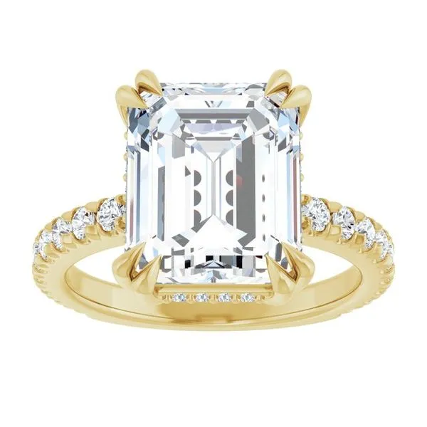 Double Claw-Prong Accented Engagement Ring Image 3 Shipley's Fine Jewelry Hampstead, MD