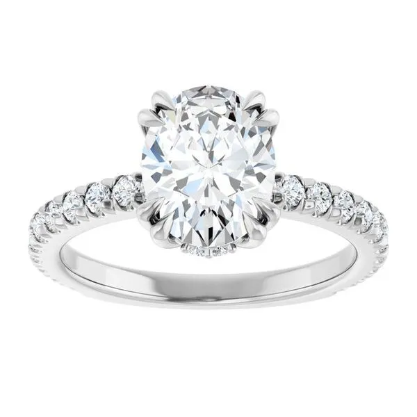Double Claw-Prong Accented Engagement Ring Image 3 Don's Jewelry & Design Washington, IA