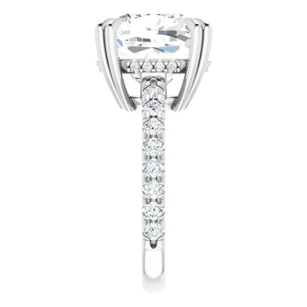 Double Claw-Prong Accented Engagement Ring Image 4 Hudson Valley Goldsmith New Paltz, NY