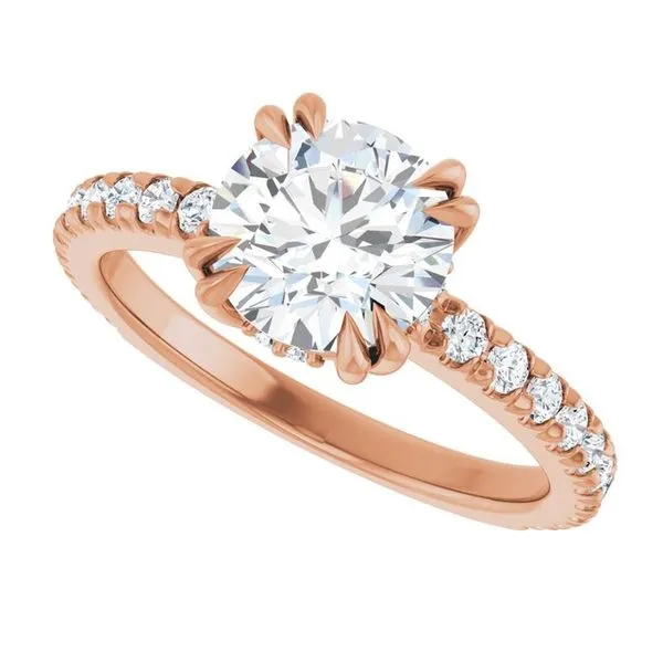 Double Claw-Prong Accented Engagement Ring Image 5 J. Thomas Jewelers Rochester Hills, MI