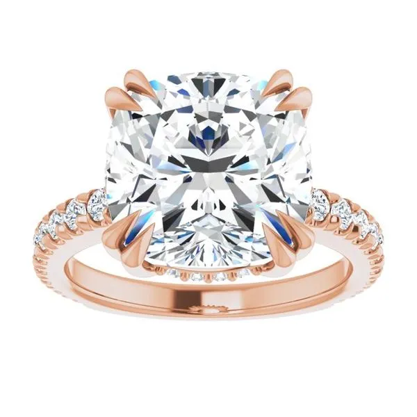 Double Claw-Prong Accented Engagement Ring Image 3 JF Jones Jewelers Rochester, NY