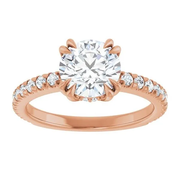 Double Claw-Prong Accented Engagement Ring Image 3 Northwood Jewelers Northwood, OH