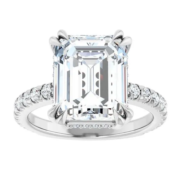 Double Claw-Prong Accented Engagement Ring Image 3 Vulcan's Forge LLC KANSAS CITY, MO