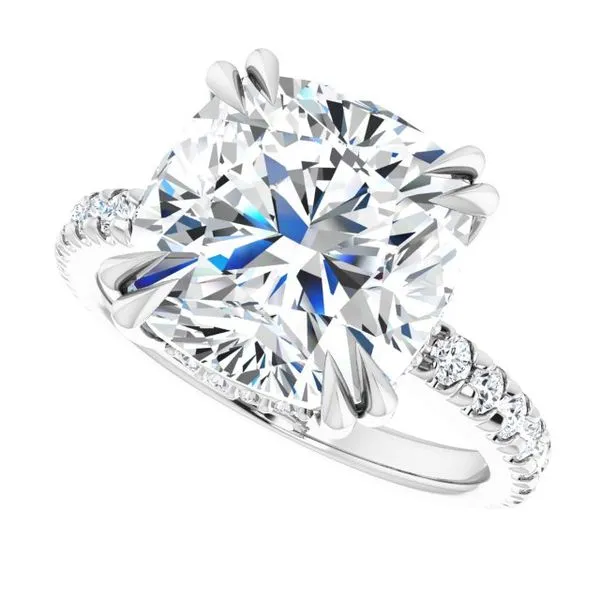 Double Claw-Prong Accented Engagement Ring Image 5 Don's Jewelry & Design Washington, IA