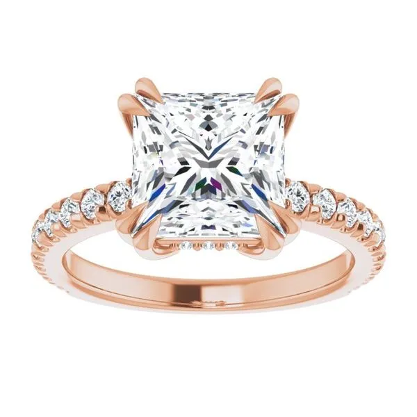 Double Claw-Prong Accented Engagement Ring Image 3 Shipley's Fine Jewelry Hampstead, MD