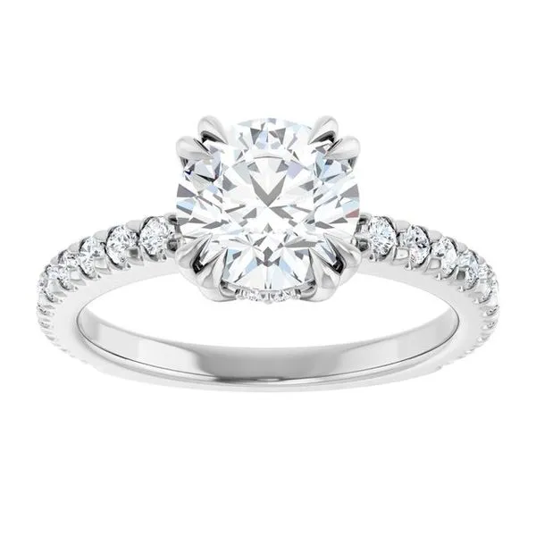 Double Claw-Prong Accented Engagement Ring Image 3 Shipley's Fine Jewelry Hampstead, MD