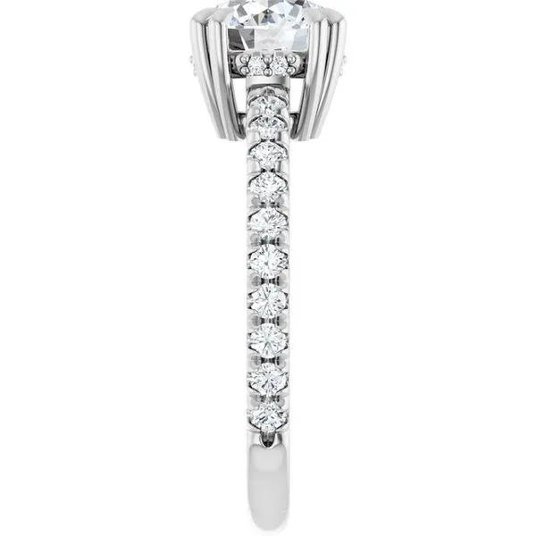 Double Claw-Prong Accented Engagement Ring Image 4 Raleigh Diamond Fine Jewelry Raleigh, NC