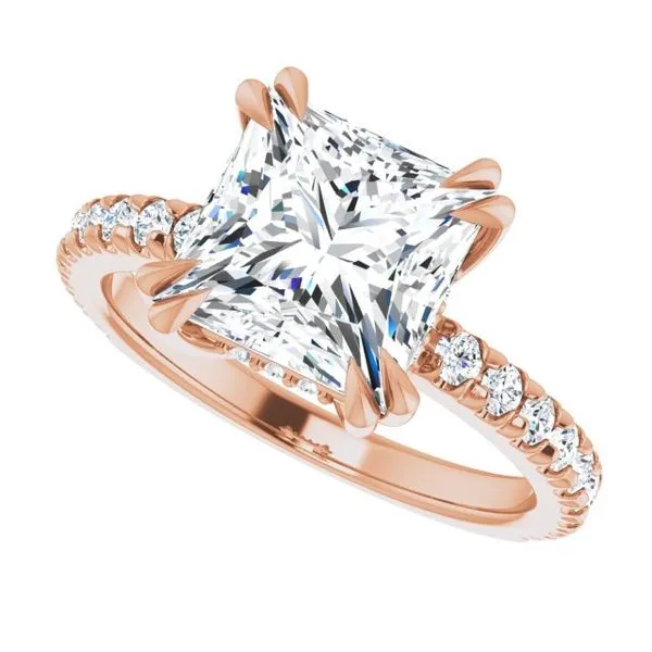 Double Claw-Prong Accented Engagement Ring Image 5 The Jewelry Source El Segundo, CA