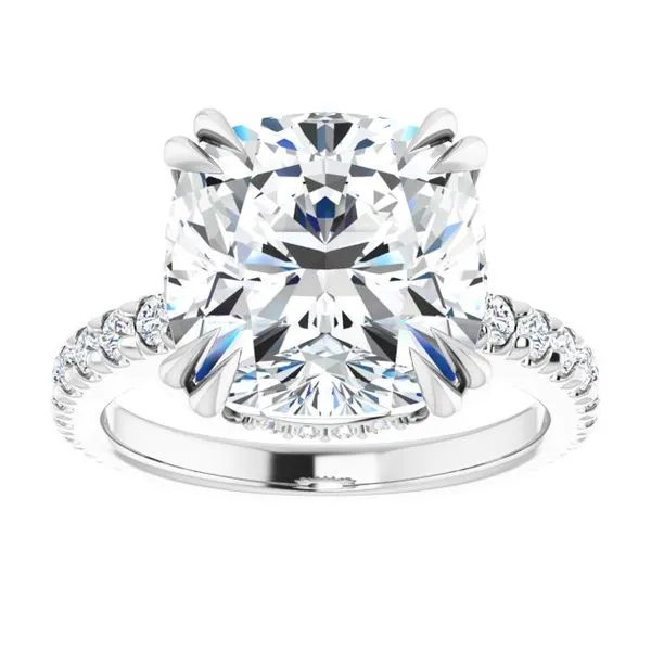 Double Claw-Prong Accented Engagement Ring Image 3 Raleigh Diamond Fine Jewelry Raleigh, NC