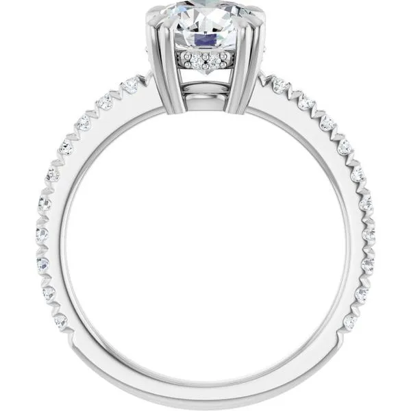 Double Claw-Prong Accented Engagement Ring Image 2 J. West Jewelers Round Rock, TX