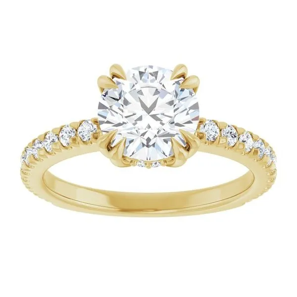 Double Claw-Prong Accented Engagement Ring Image 3 Clater Jewelers Louisville, KY