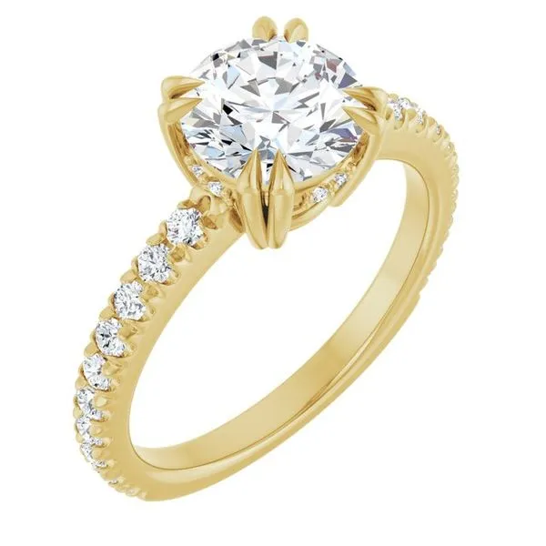 Double Claw-Prong Accented Engagement Ring J. Thomas Jewelers Rochester Hills, MI