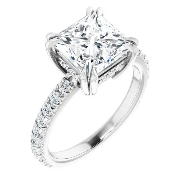 Double Claw-Prong Accented Engagement Ring Austin's Fine Diamonds & Jewelry Lyndhurst, NJ