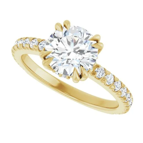 Double Claw-Prong Accented Engagement Ring Image 5 Raleigh Diamond Fine Jewelry Raleigh, NC
