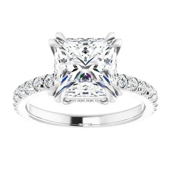 Double Claw-Prong Accented Engagement Ring Image 3 Ocean View Jewelers Millville, DE