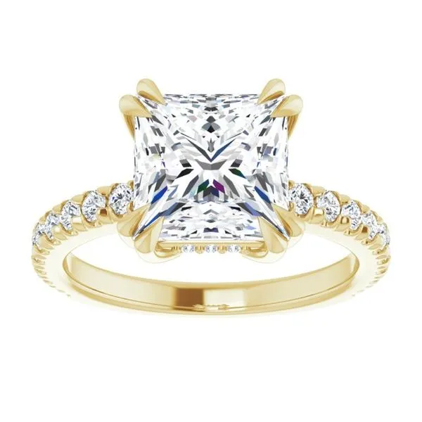 Double Claw-Prong Accented Engagement Ring Image 3 Vulcan's Forge LLC KANSAS CITY, MO