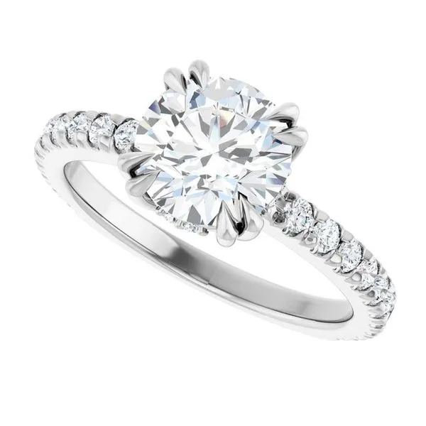 Double Claw-Prong Accented Engagement Ring Image 5 Raleigh Diamond Fine Jewelry Raleigh, NC