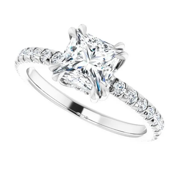Double Claw-Prong Accented Engagement Ring Image 5 Clater Jewelers Louisville, KY
