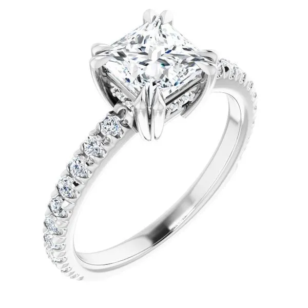 Double Claw-Prong Accented Engagement Ring Don's Jewelry & Design Washington, IA