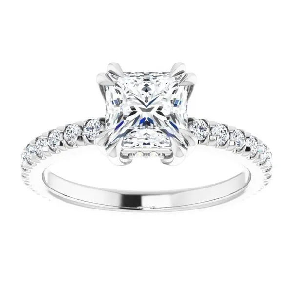 Double Claw-Prong Accented Engagement Ring Image 3 Natale Jewelers Sewell, NJ