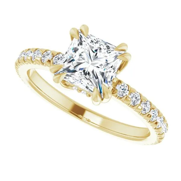 Double Claw-Prong Accented Engagement Ring Image 5 Don's Jewelry & Design Washington, IA