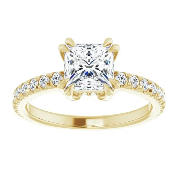 Double Claw-Prong Accented Engagement Ring Image 3 Vulcan's Forge LLC KANSAS CITY, MO