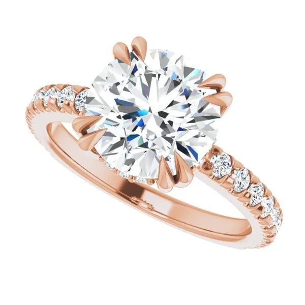 Double Claw-Prong Accented Engagement Ring Image 5 Raleigh Diamond Fine Jewelry Raleigh, NC