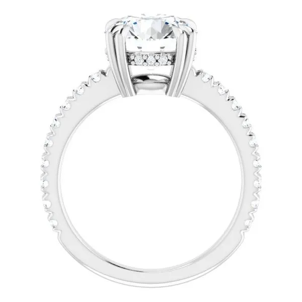 Double Claw-Prong Accented Engagement Ring Image 2 J. Thomas Jewelers Rochester Hills, MI