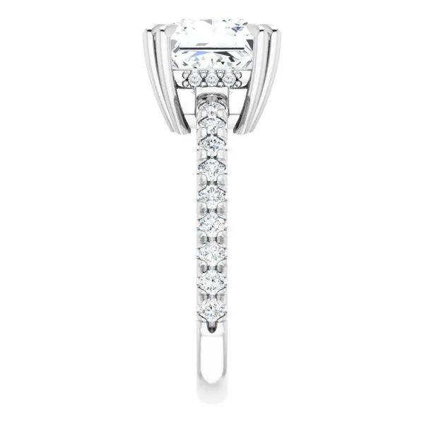 Double Claw-Prong Accented Engagement Ring Image 4 Hudson Valley Goldsmith New Paltz, NY