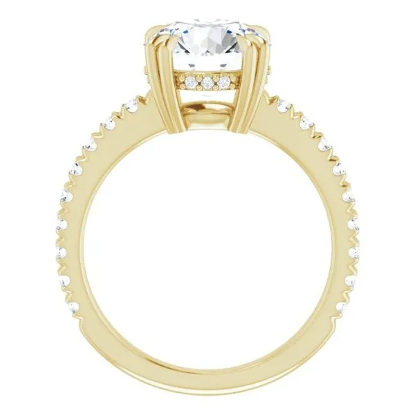 Double Claw-Prong Accented Engagement Ring Image 2 Hudson Valley Goldsmith New Paltz, NY