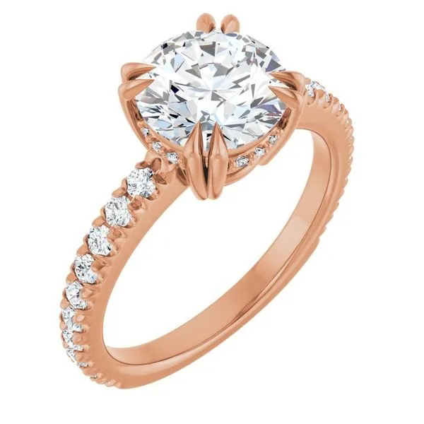 Double Claw-Prong Accented Engagement Ring Arezzo Jewelers Elmwood Park, IL