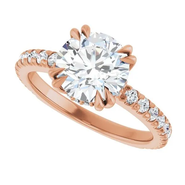 Double Claw-Prong Accented Engagement Ring Image 5 Austin's Fine Diamonds & Jewelry Lyndhurst, NJ