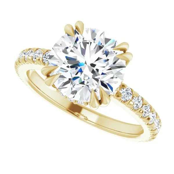 Double Claw-Prong Accented Engagement Ring Image 5 Vulcan's Forge LLC KANSAS CITY, MO