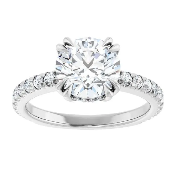 Double Claw-Prong Accented Engagement Ring Image 3 Raleigh Diamond Fine Jewelry Raleigh, NC