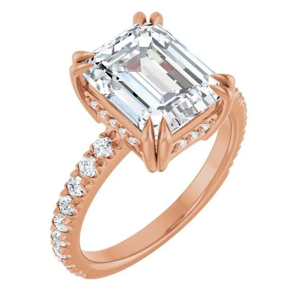 Double Claw-Prong Accented Engagement Ring Arezzo Jewelers Elmwood Park, IL