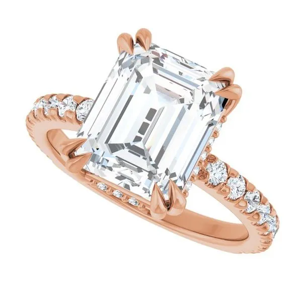 Double Claw-Prong Accented Engagement Ring Image 5 Vulcan's Forge LLC KANSAS CITY, MO