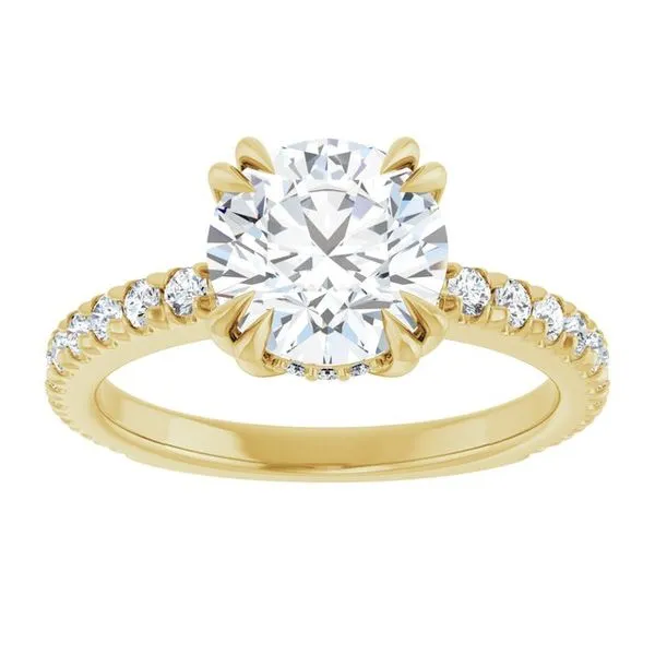 Double Claw-Prong Accented Engagement Ring Image 3 Michael Szwed Jewelers Longmeadow, MA